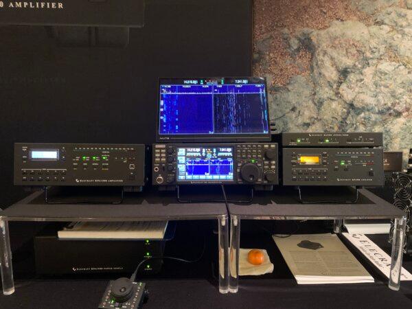 Elecraft amateur radio equipment on display at the Annual Amateur Radio Conference “Pacificon” in San Ramon, Calif., on Oct. 21, 2023. (Helen Billings/The Epoch Times)